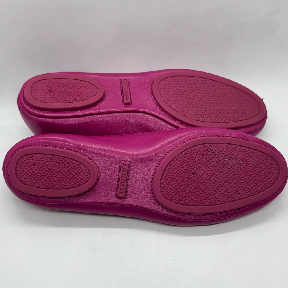 Tory Burch Minnie Reva Travel Ballet Flats Shoes in Magenta Pink Size 7.5 - Picture 10 of 12